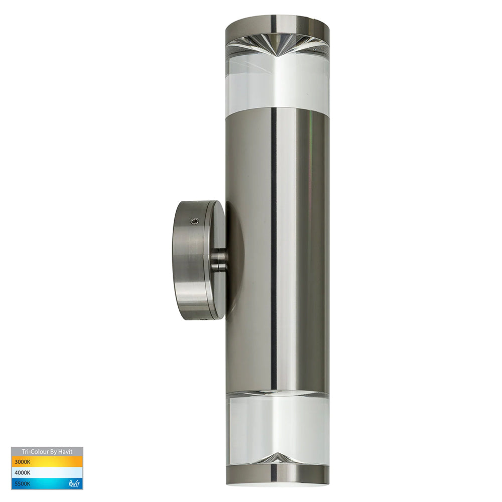 Highlite 2 x 5W 240V GU10 LED Up / Down Wall Light Titanium Aluminium - HV1089T-TTM-240V