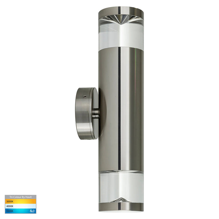 Highlite 2 x 5W 240V GU10 LED Up / Down Wall Light Titanium Aluminium - HV1089T-TTM-240V