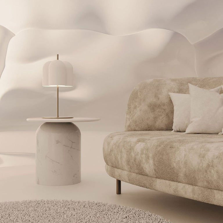 Oket LED Table Lamp Matt Brass / Matt White - ARO.S1317/BCO