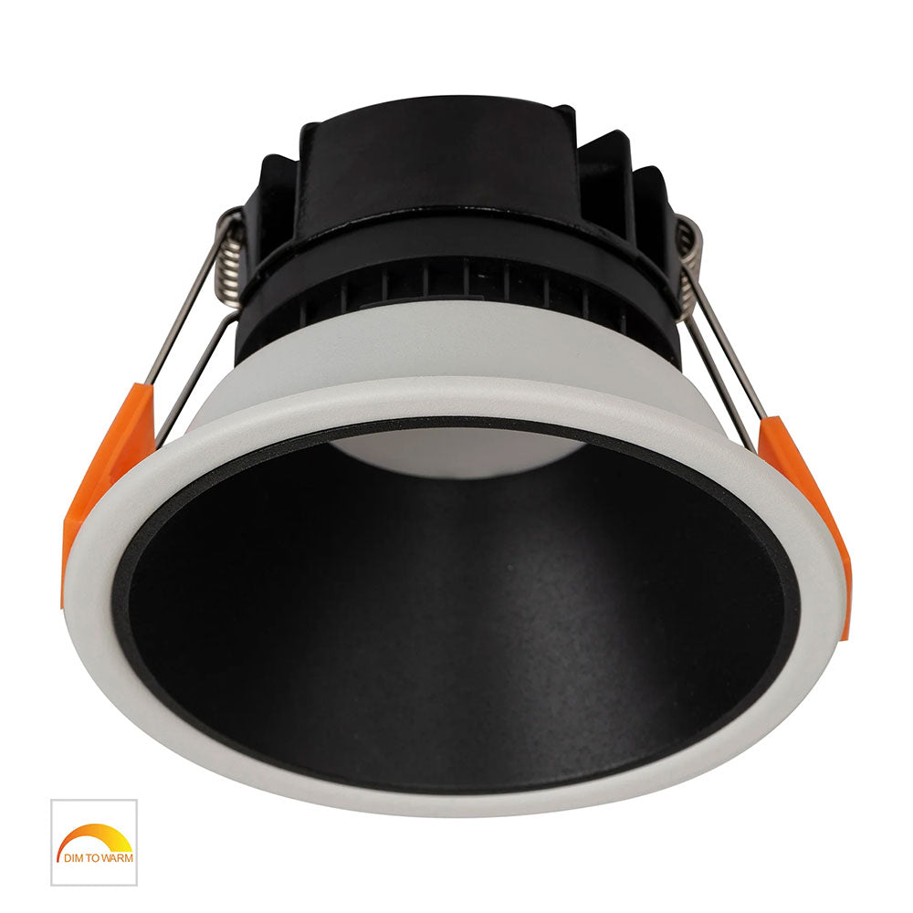 Gleam 9W 240V LED 97mm Downlight White & Black / Warm - HV5528D2W-WB