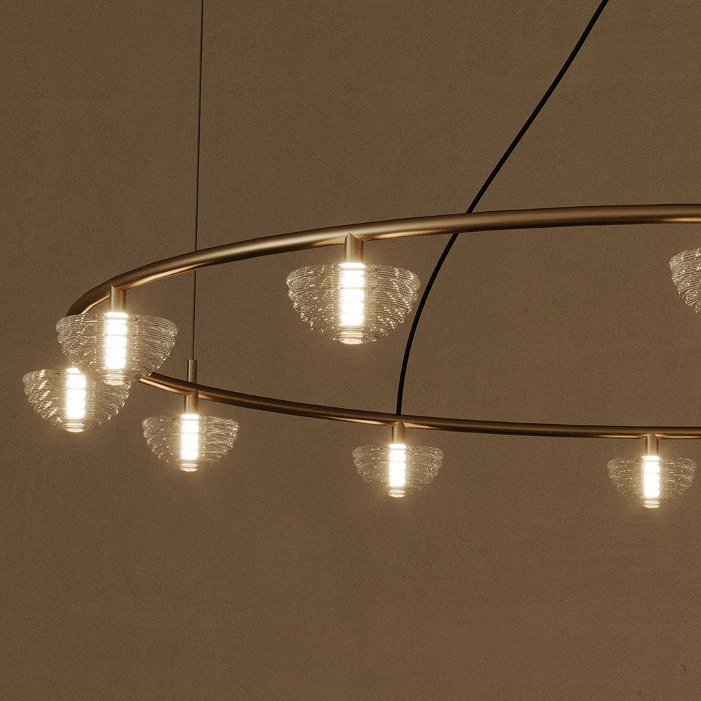 Hado 10 Light LED Chandelier Aged Gold - ARO.C1331/10