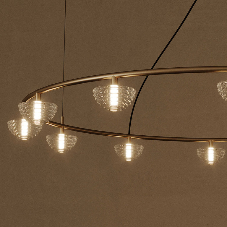 Hado 12 Light LED Chandelier Aged Gold - ARO.C1331/12