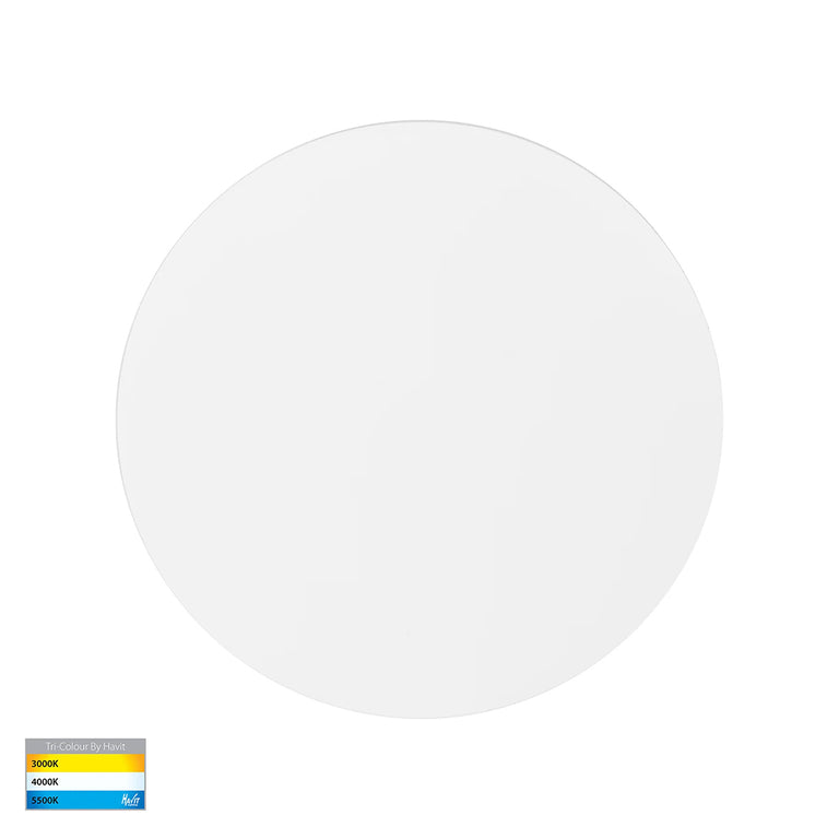 Halo 12W CCT 240V LED 200mm Round Wall Light White - HV3592T-WHT