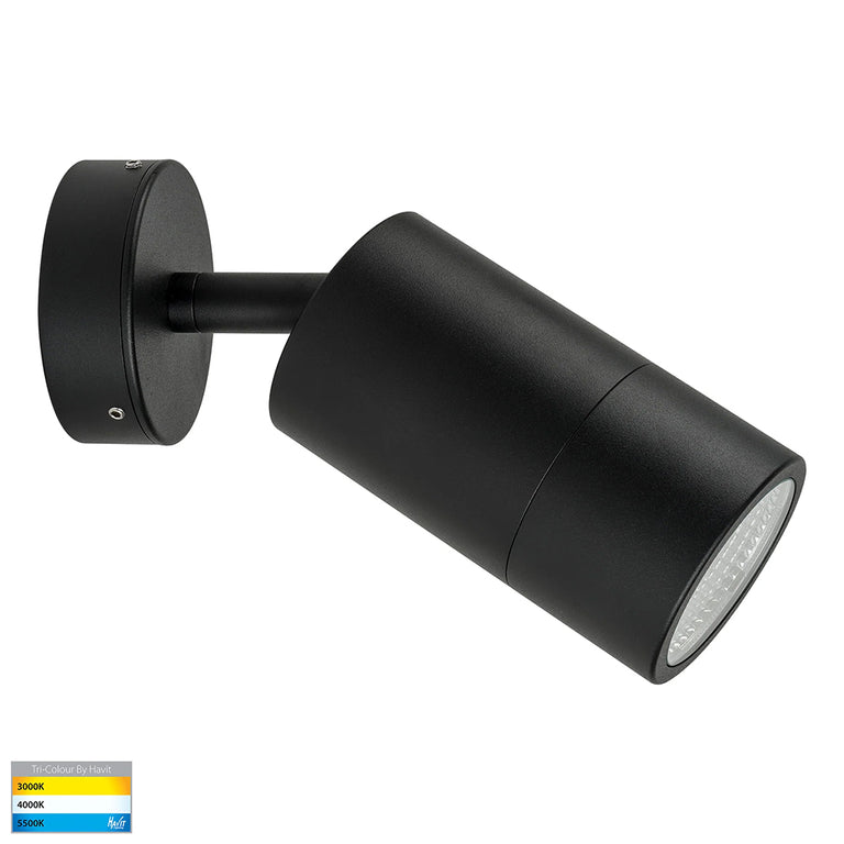 Maxi Tivah 12W CCT 240V LED Single Adjustable Wall Light Black - HV1228T