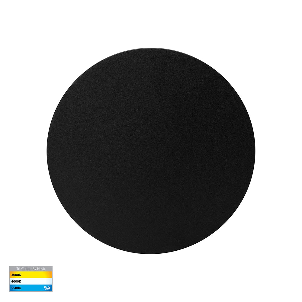Halo 12W CCT 12V DC LED 200mm Round  Wall Light Black - HV3592T-BLK-12V