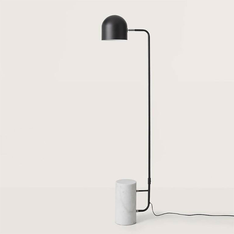 Luca Floor Lamp Matt Black / White Marble - ARO.P1237