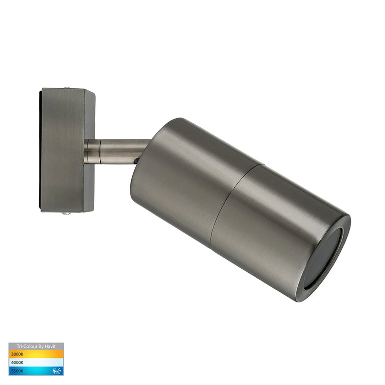 Piaz 5W CCT 240V GU10 LED Adjustable Wall Light Stainless Steel - HV1271T