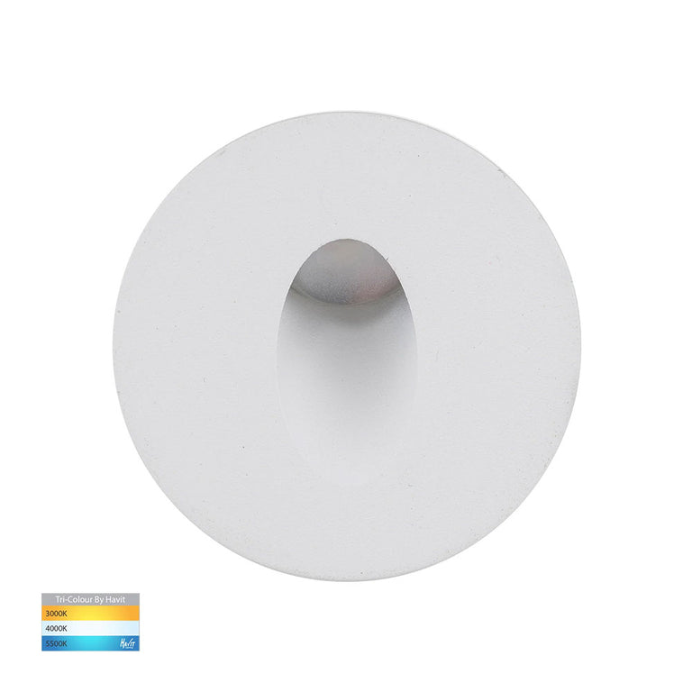 Mini Reces 1W CCT 12V DC Round LED Step Light White - HV3206T-WHT-12V