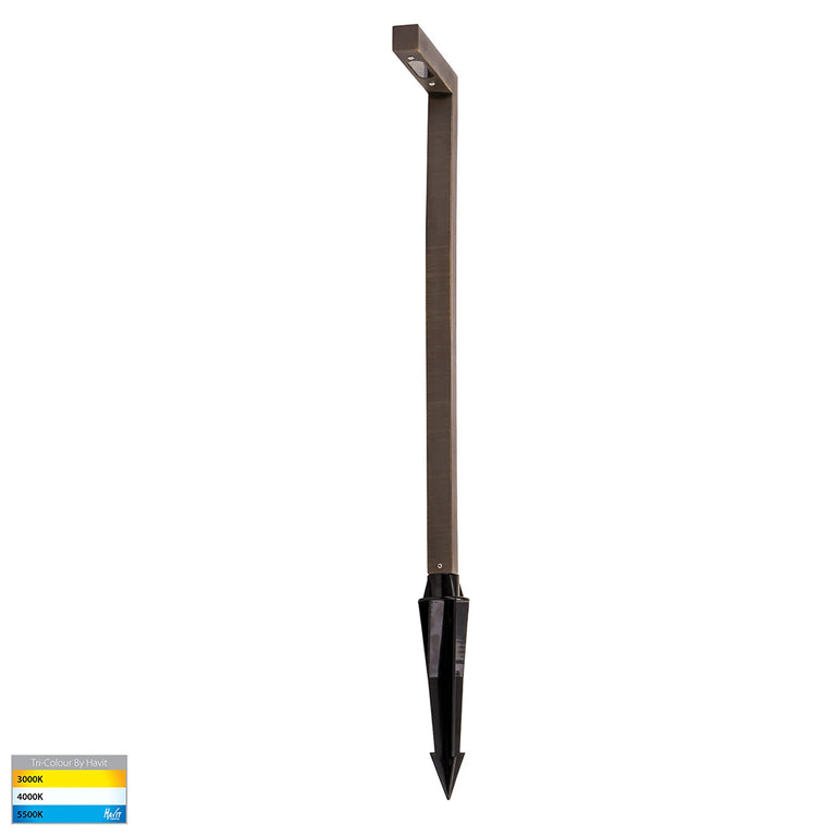Nedia 7W CCT 12V DC LED Garden Spike Light Antique Brass - HV1459T-AB