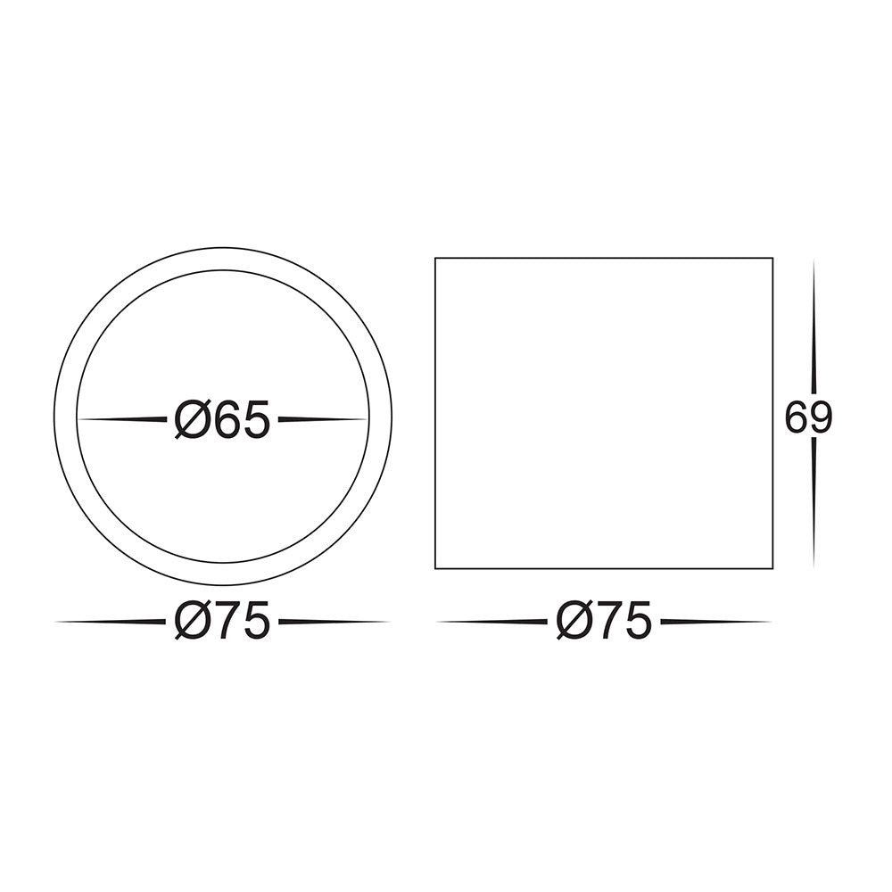 Nella 7W CCT 12V DC LED Surface Mounted Downlight Black - HV5802T-BLK-12V