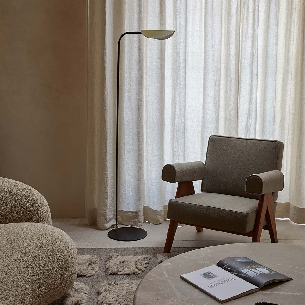 Ficus LED Floor Lamp Matt Black / Matt Brass - ARO.P1243