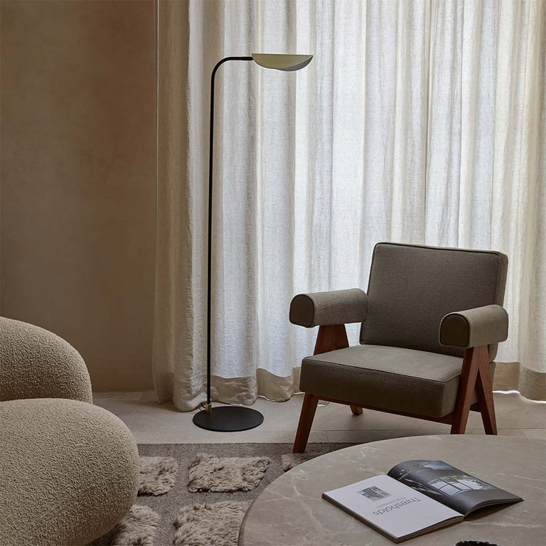 Ficus LED Floor Lamp Matt Black / Matt Brass - ARO.P1243