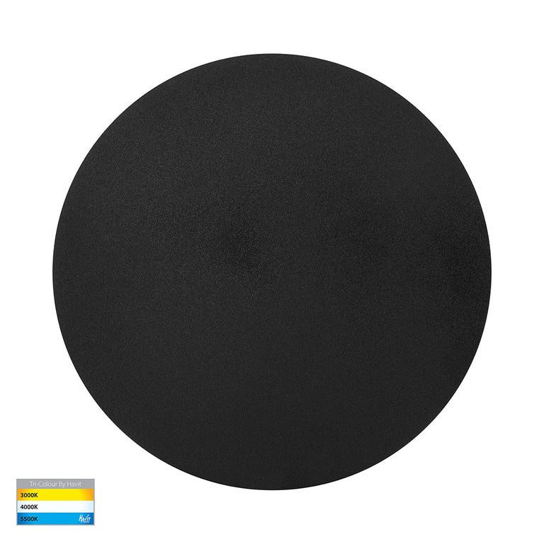 Halo 18W CCT 240V LED 250mm Round Wall Light Black - HV3593T-BLK