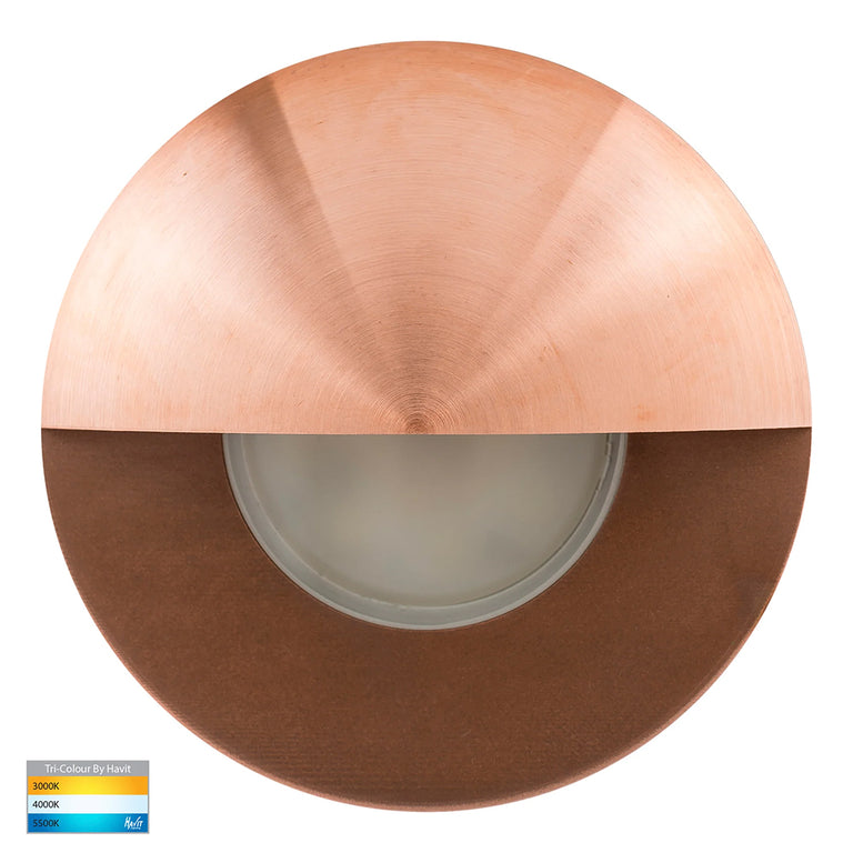 Ollo 5W 12V DC Eyelid LED Step Light Copper / Tri-Colour - HV19012T-CP