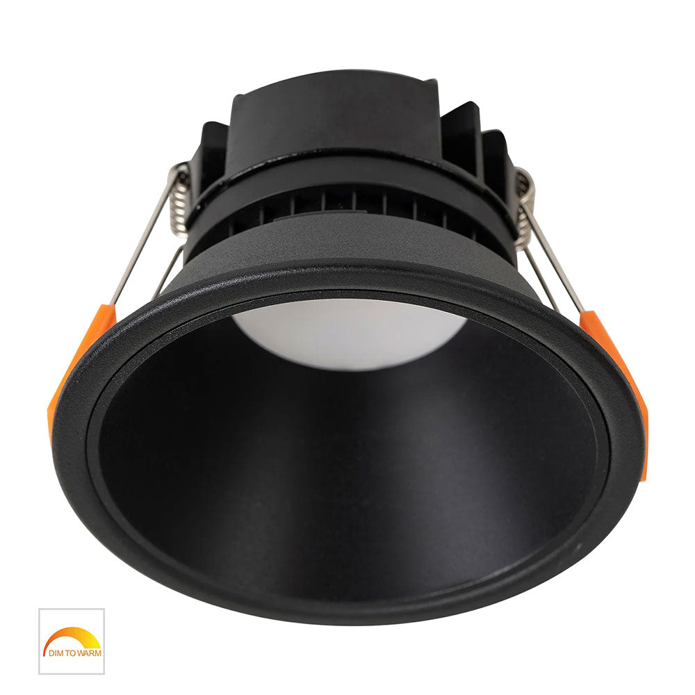 Gleam 9W 240V LED 97mm Downlight Black & Black / Warm - HV5528D2W-BB