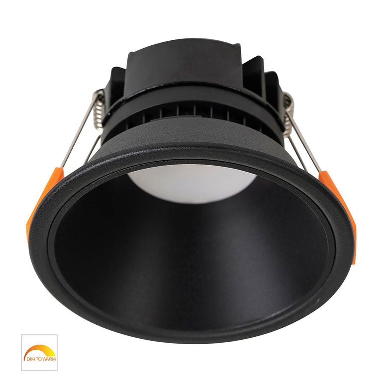 Gleam 9W 240V LED 97mm Downlight Black & Black / Warm - HV5528D2W-BB