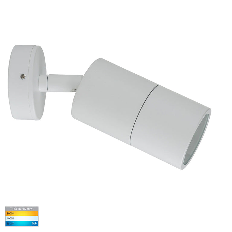 Tivah 5W CCT 240V GU10 LED Adjustable Wall Light Matt White - HV1237GU10T