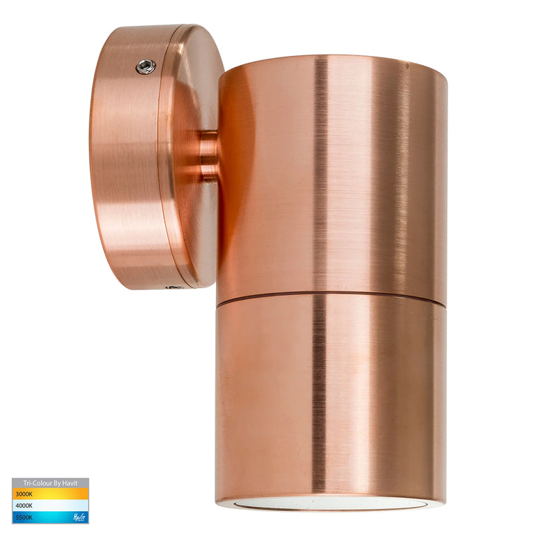 Tivah 5W CCT 240V GU10 LED Fixed Wall Light Solid Copper - HV1117GU10T