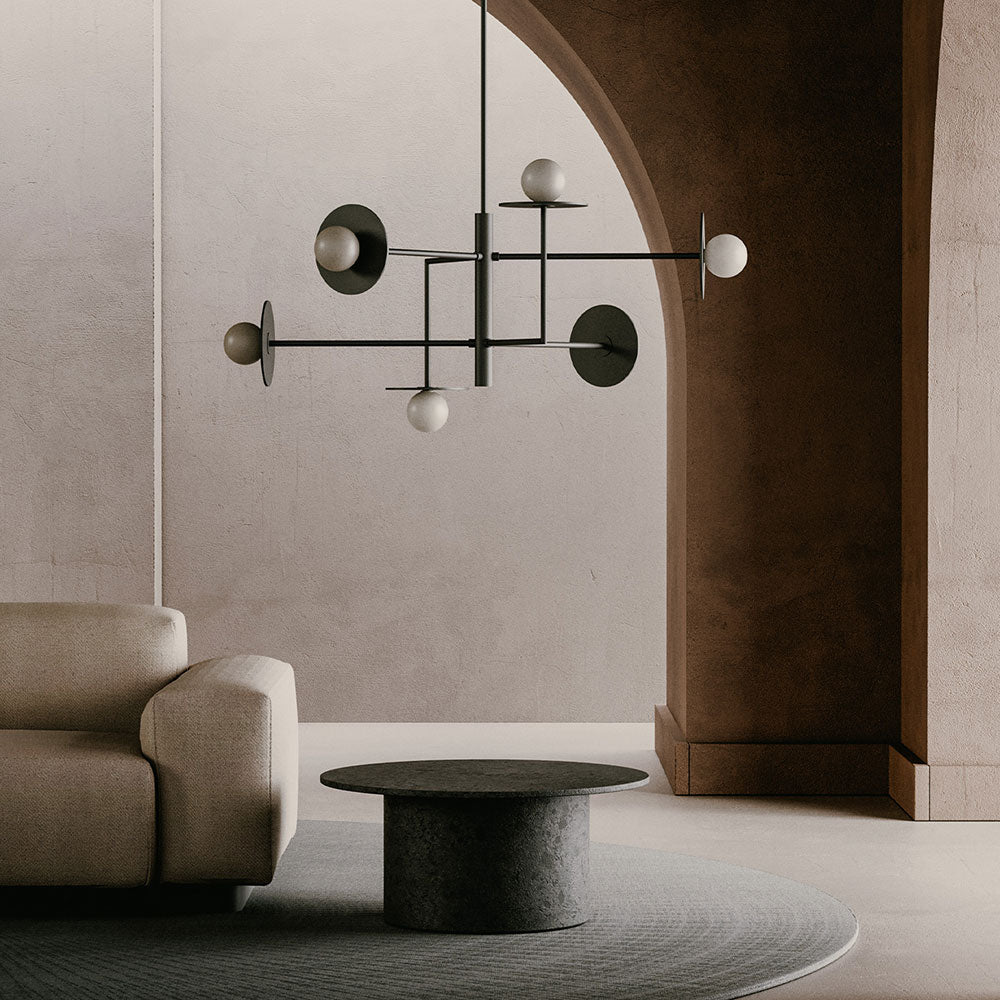 Miro 6 Light LED Pendant Matt Black