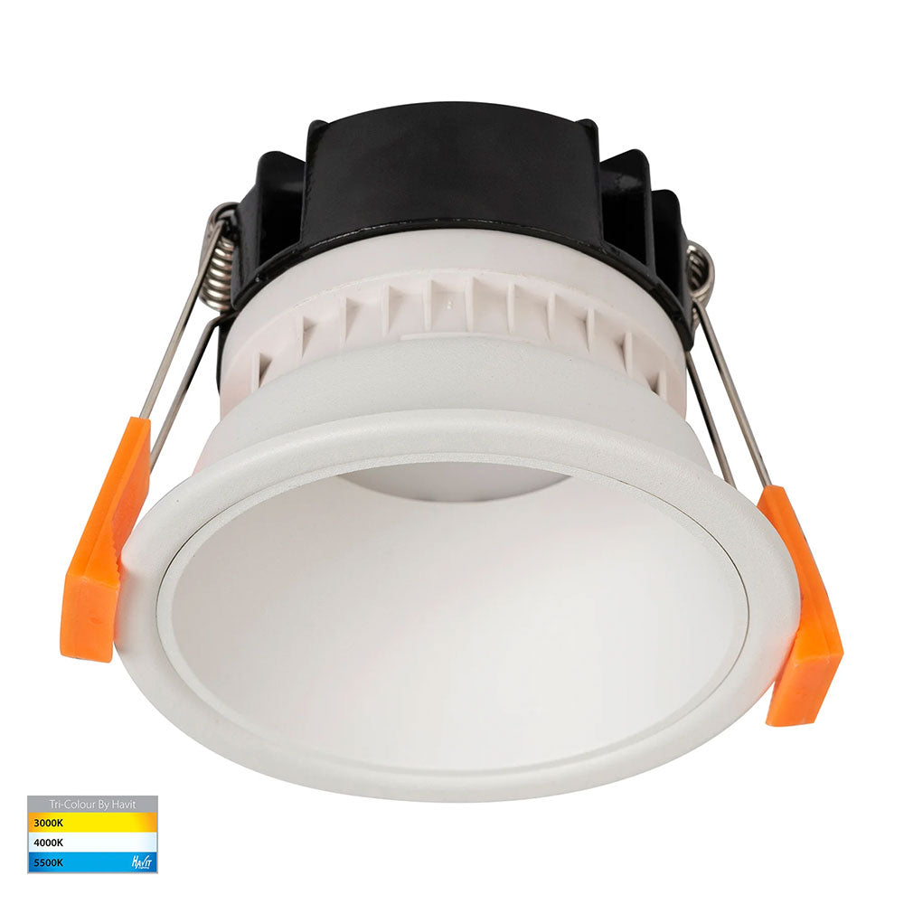 Gleam 9W CCT 240V LED 82mm Downlight White & White - HV5529T-WW