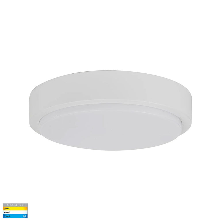 Liptor 30W CCT 240V LED 364mm Round Oyster Light White - HV36053T-WHT