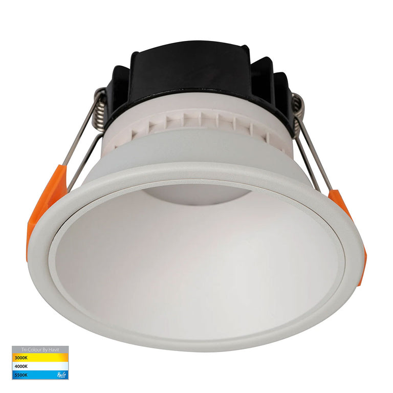 Gleam 9W CCT 240V LED 97mm Downlight White & White - HV5528T-WW