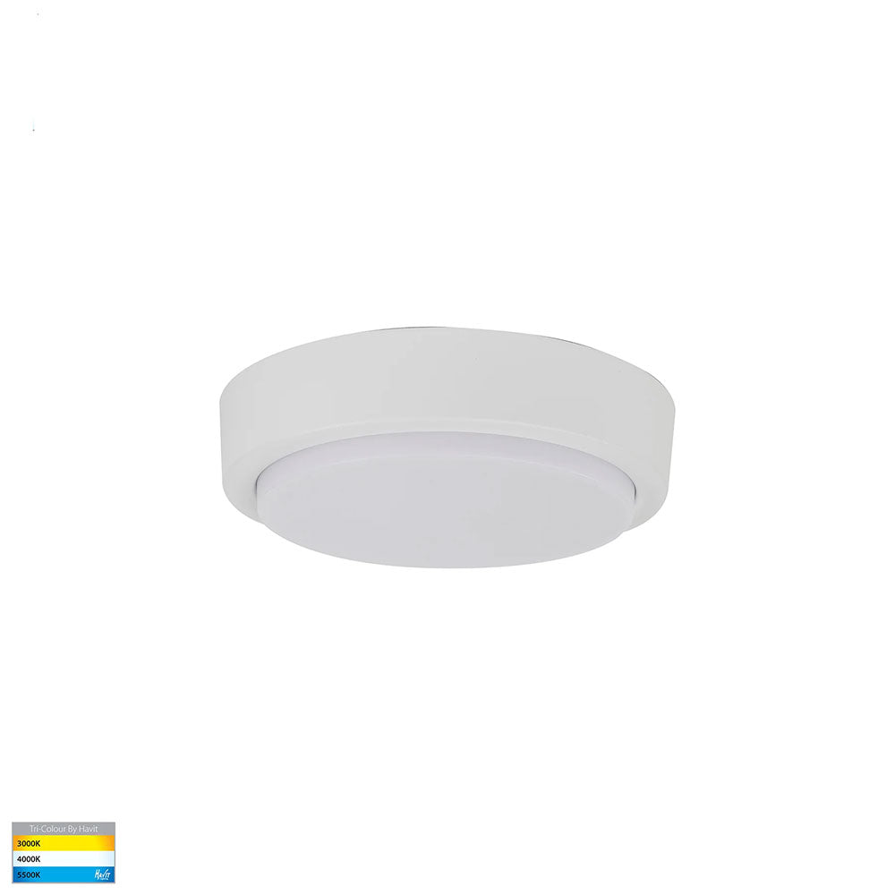 Liptor 10W CCT 240V LED 200mm Round  Oyster Light White - HV36051T-WHT