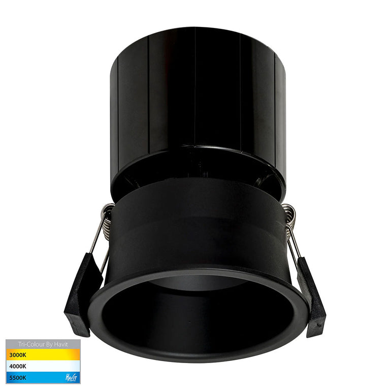 Prime 12W CCT 240V Deepset LED Downlight 84mm Black - HV5513T-BLK