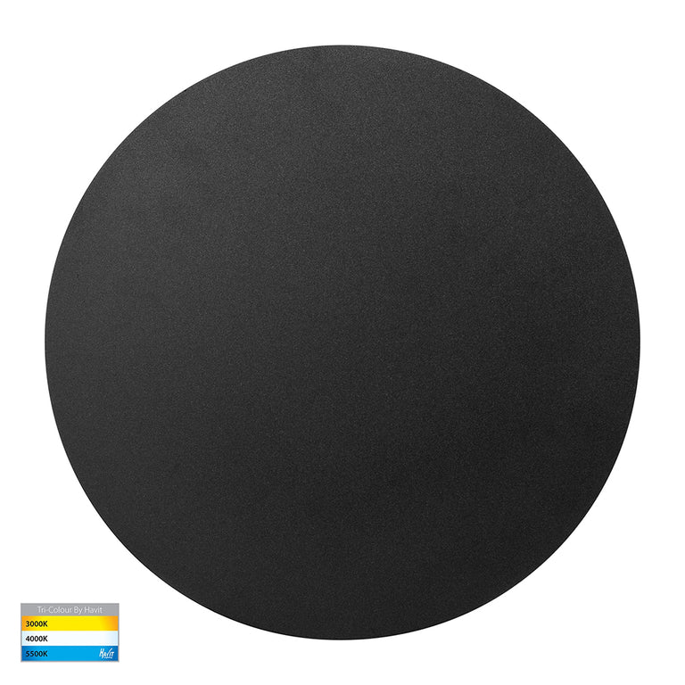 Halo 24W CCT 12V DC LED 300mm Round  Wall Light Black - HV3594T-BLK-12V