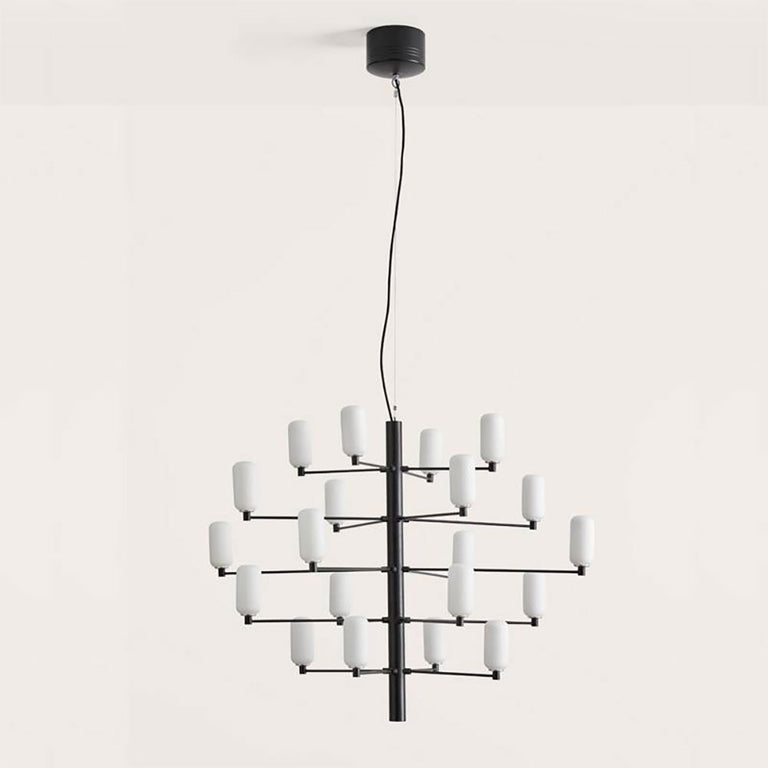 Gand LED 20 Light Pendant Matt Black / Opal - ARO.C1271/NEG/OPAL