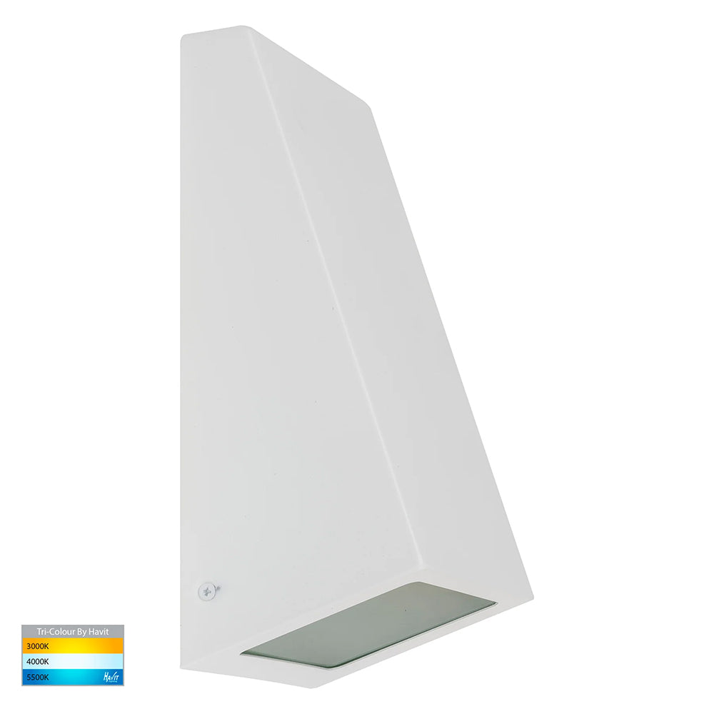 Taper 9W CCT 240V E27 LED Wall Wedge Light Matt White - HV3601T-WHT