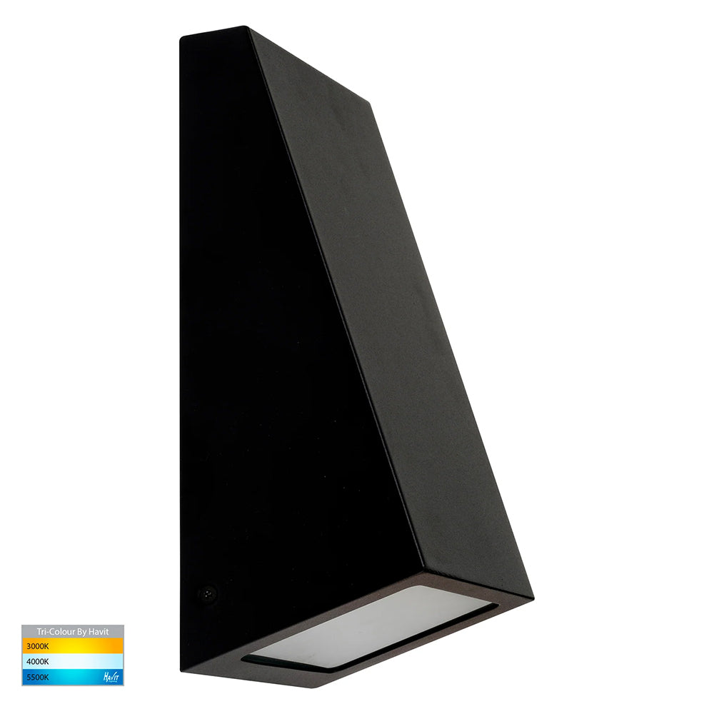 Taper 9W CCT 240V E27 LED Wall Wedge Light Matt Black - HV3601T-BLK