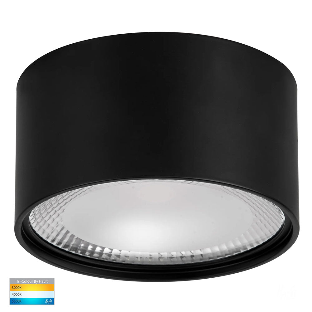 Nella 18W CCT 12V DC LED Surface Mounted Downlight Black - HV5805T-BLK-12V