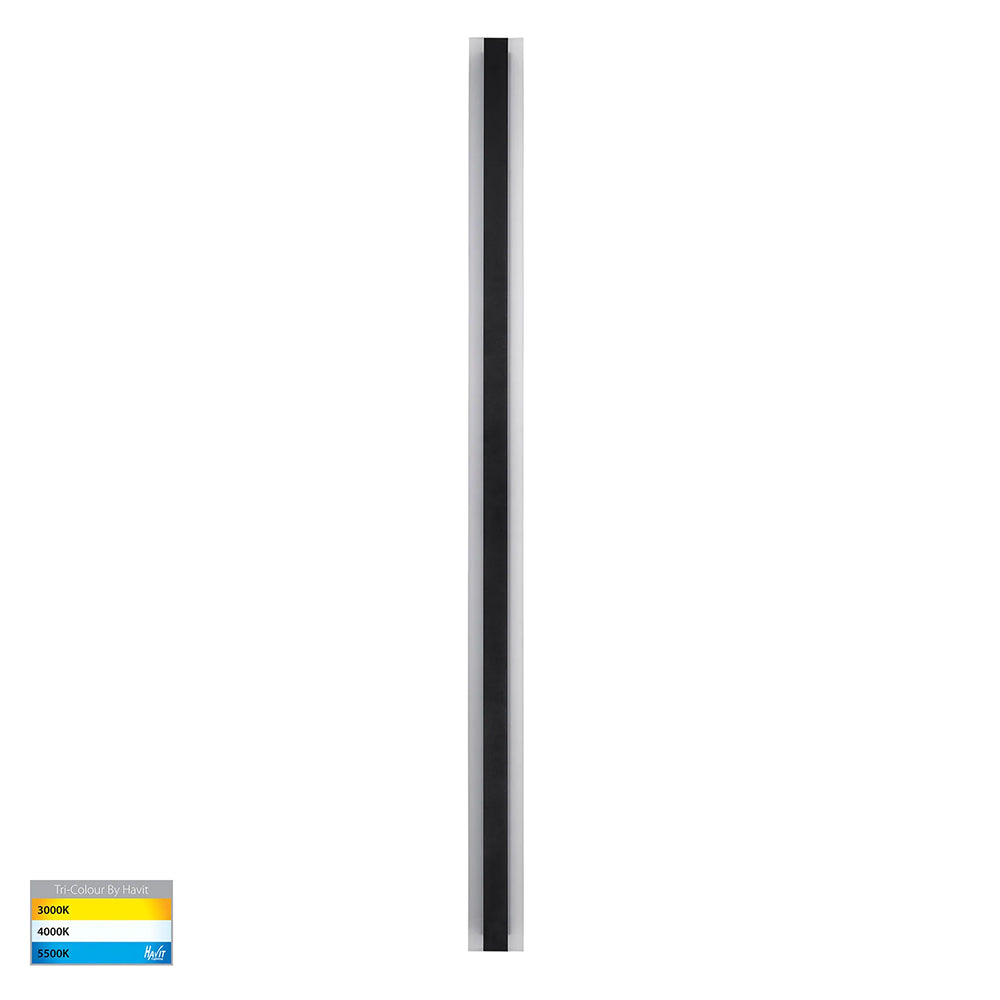 Barline 1500mm 45W CCT 240V LED Wall Light Black - HV3586T-BLK