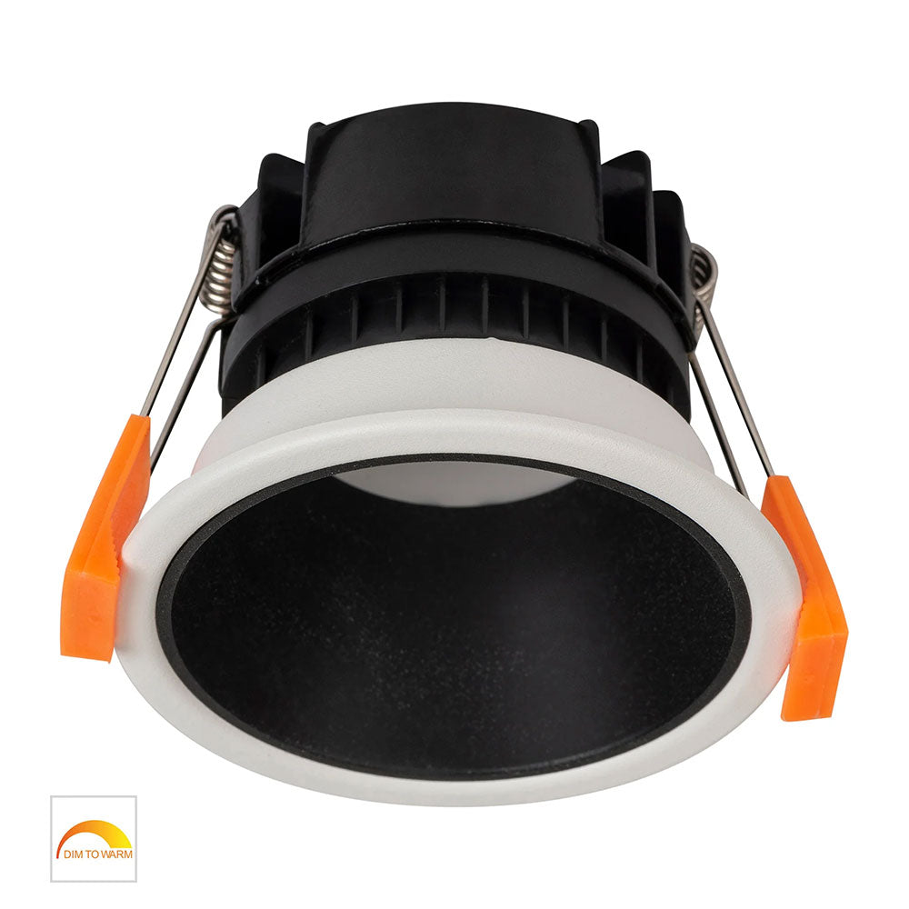 Gleam 9W 240V LED 82mm Downlight White & Black / Warm - HV5529D2W-WB