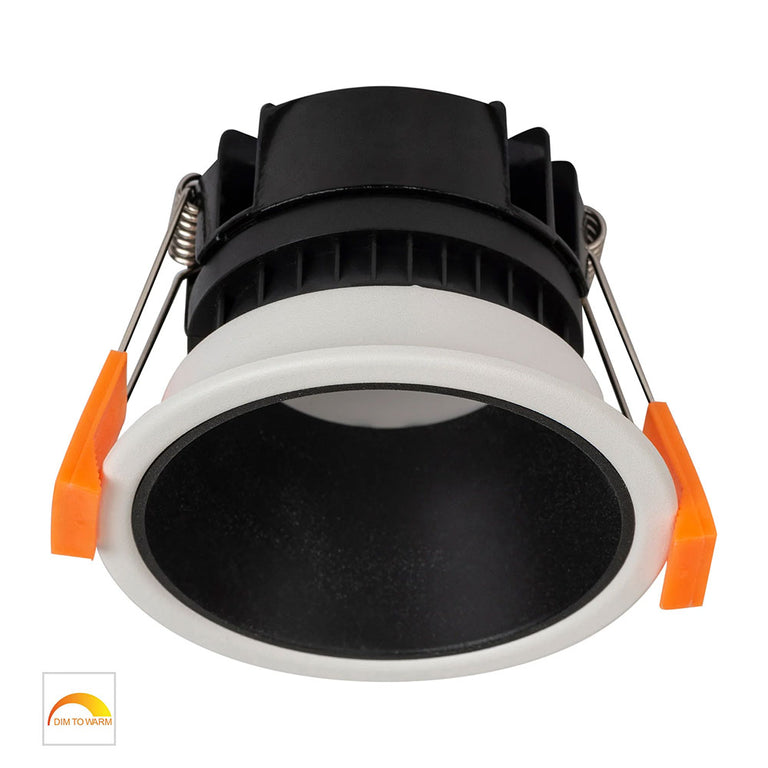 Gleam 9W 240V LED 82mm Downlight White & Black / Warm - HV5529D2W-WB