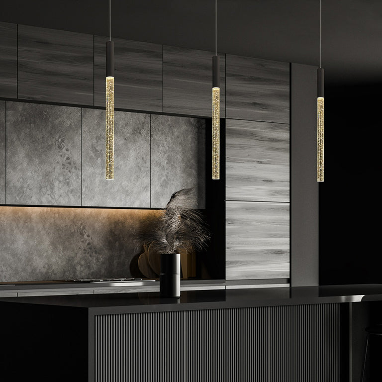 Raindrop 1 Light LED Pendant Black