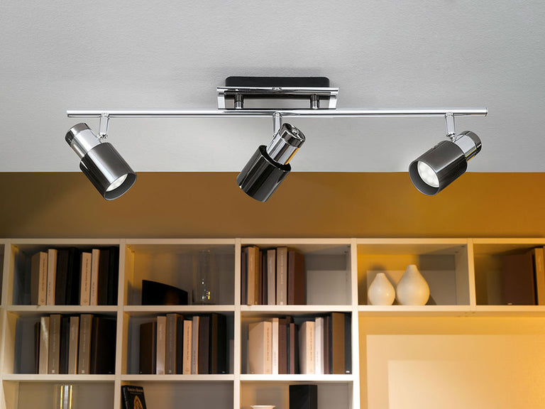 Davida 1 Triple 15W LED Dimmable Adjustable Spotlight Black-Chrome / Neutral White - 200673