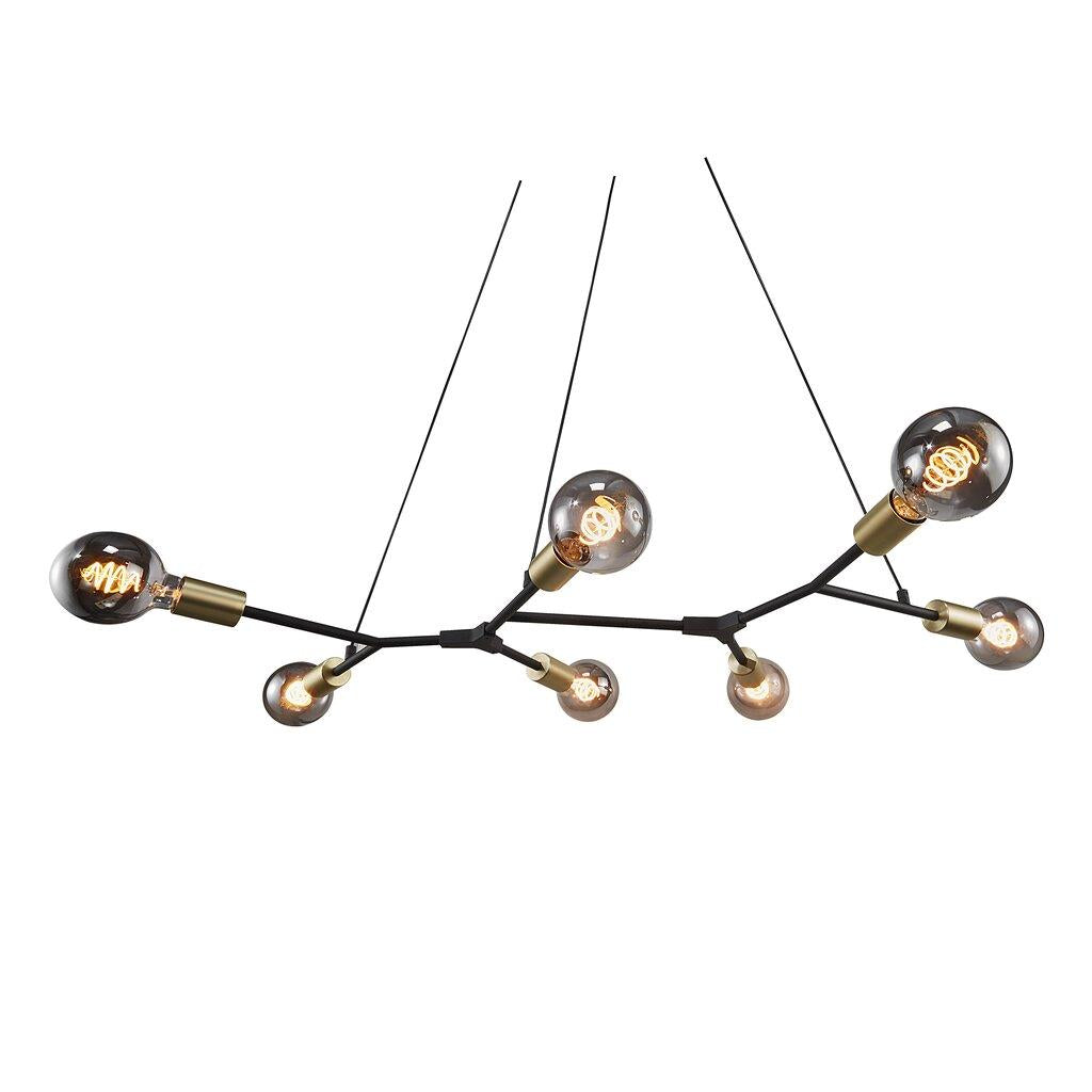 Josefine 7 Light Pendant Matt Black / Brass - 2010303003