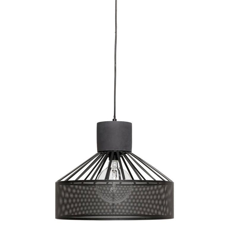 Slater Metal Mesh & Concrete Pendant Black - 20185/06
