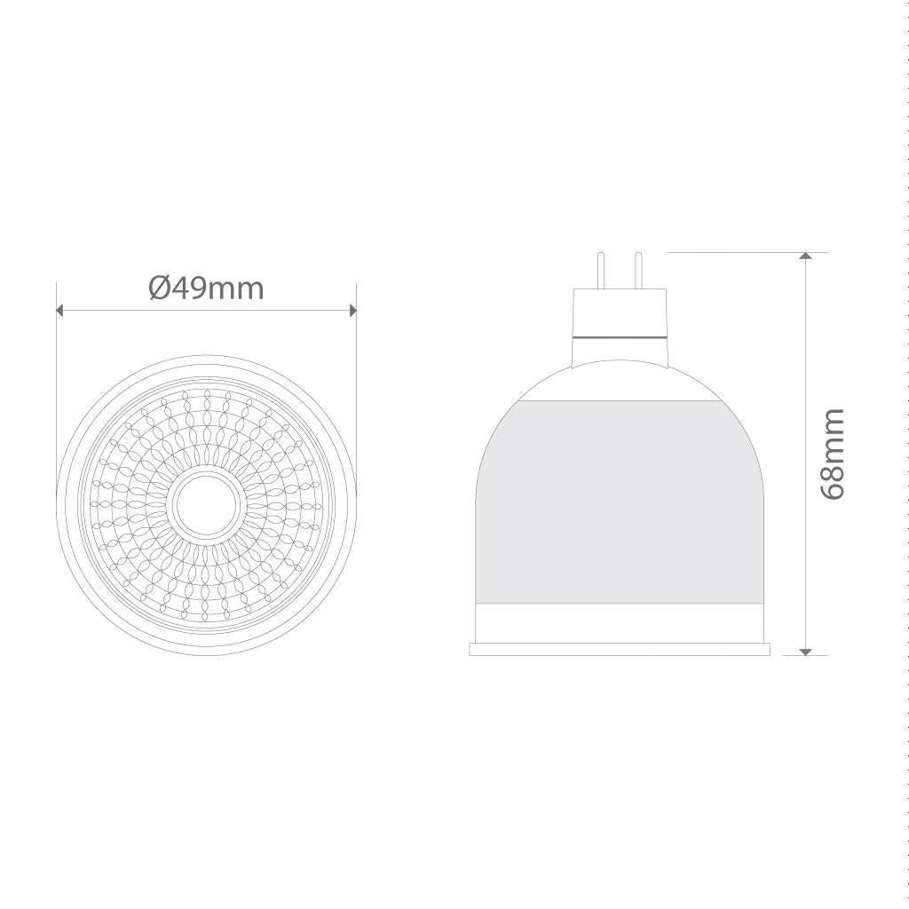 Mono 6 Watt 12V LED Globe MR16 / White - 20476
