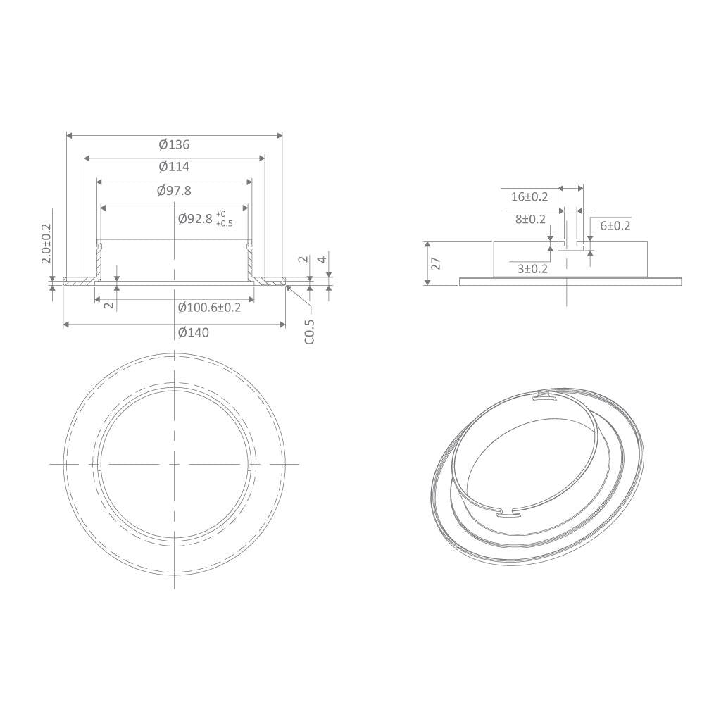 Deco-13 Adaptor Plate Black - 20507