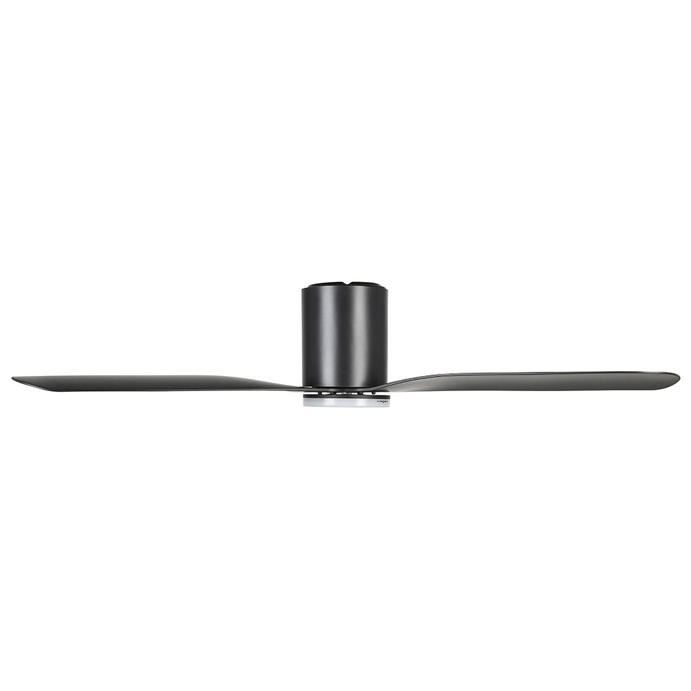 Iluka 52" DC Flush Ceiling Hugger Fan With 20W Dimmable LED Light Matt Black / Tunable - 20538302