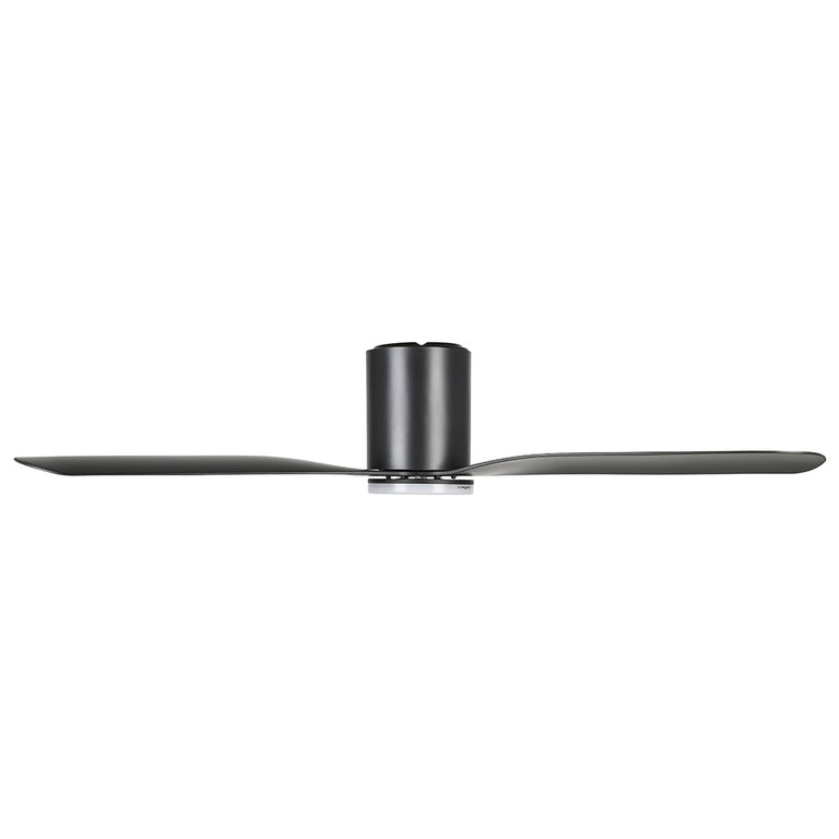Iluka 52" DC Flush Ceiling Hugger Fan With 20W Dimmable LED Light Matt Black / Tunable - 20538302