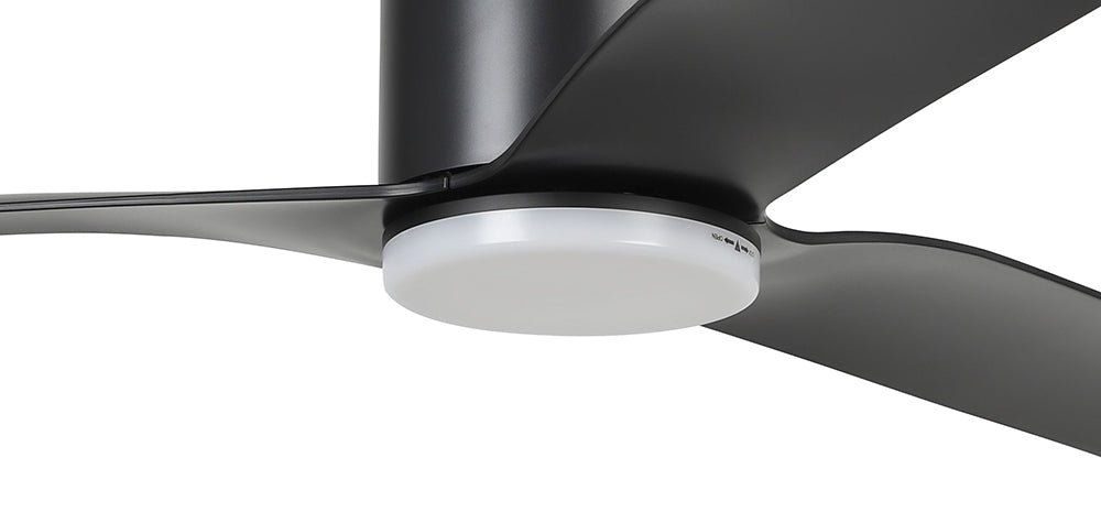 Iluka 52" DC Flush Ceiling Hugger Fan With 20W Dimmable LED Light Matt Black / Tunable - 20538302
