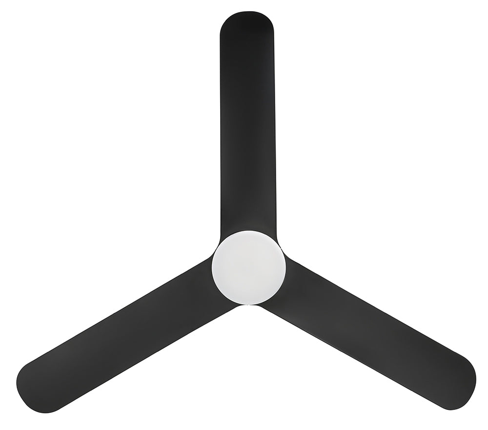 Iluka 52" DC Flush Ceiling Hugger Fan With 20W Dimmable LED Light Matt Black / Tunable - 20538302