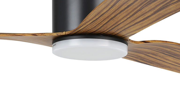 Iluka 52" DC Flush Ceiling Hugger Fan With 20W Dimmable LED Light Rustic Timber / Tunable - 20538315