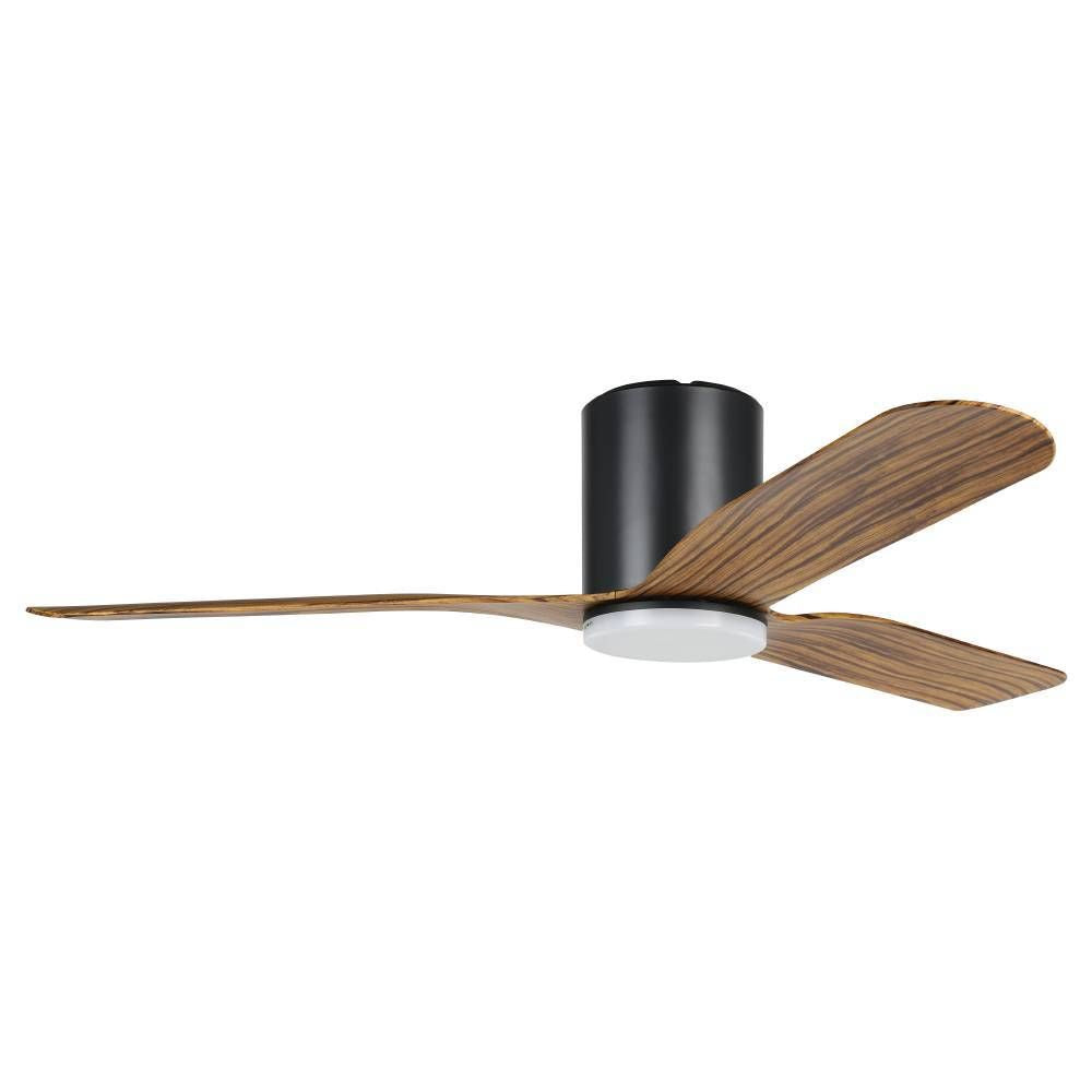 Iluka 52" DC Flush Ceiling Hugger Fan With 20W Dimmable LED Light Rustic Timber / Tunable - 20538315