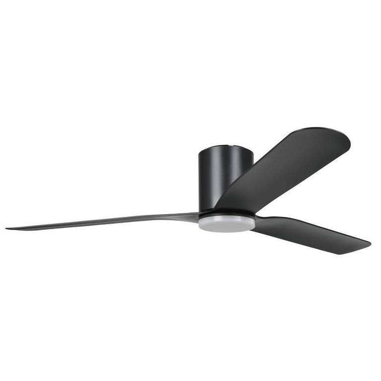 Iluka 60" DC Flush Ceiling Hugger Fan With 20W Dimmable LED Light Matt Black / Tunable - 20538502