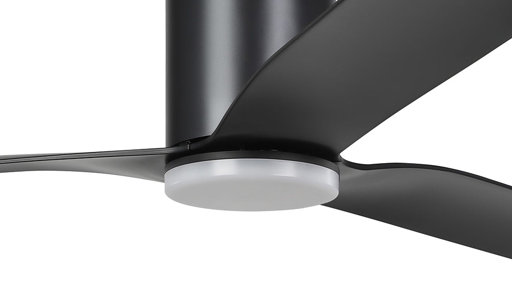 Iluka 60" DC Flush Ceiling Hugger Fan With 20W Dimmable LED Light Matt Black / Tunable - 20538502